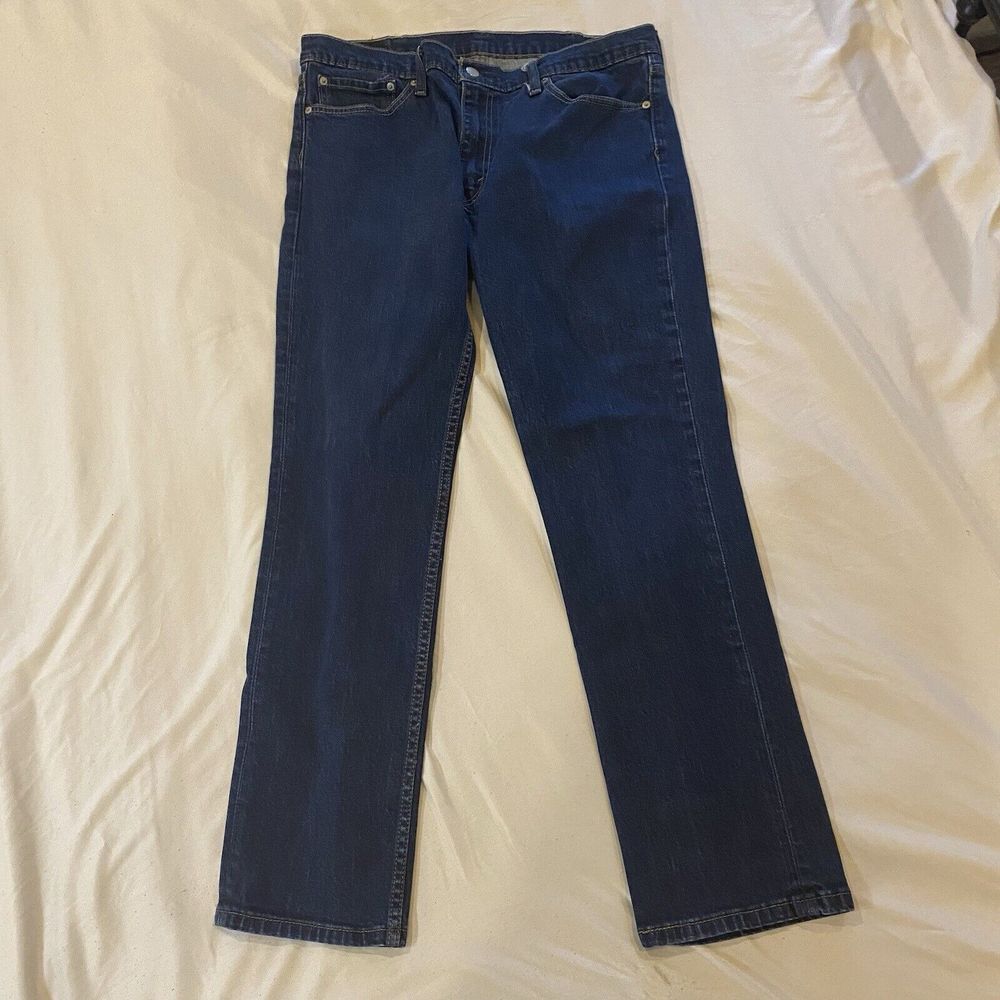 Levi's Jeans Men's 36x32 Blue 511 Straight‎ Leg Dark Wash Cotton Zip Fly